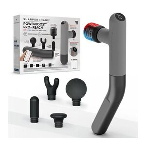 Sharper Image Powerboost‎ Pro+ Reach Percussion Massager with 5 Attachments Grey